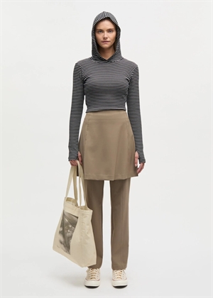 Tutti stripe hood bluse Black/Vanilla Ice Mads Nørgaard 